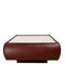 Vintage Square Travertine and Leather Coffee Table 1