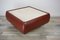 Vintage Square Travertine and Leather Coffee Table 3