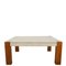 Large Teak and Travertine Coffee Table, 1960s, Image 1