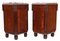 Art Deco Marquetry Nightstands with Marble Tops, Set of 2 5