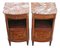 French Marquetry Nightstands with Marble Tops, 1930s, Set of 2 9