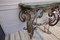 Consolle grande vintage in ferro battuto con ripiano in marmo, Immagine 15