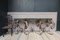 Consolle grande vintage in ferro battuto con ripiano in marmo, Immagine 3
