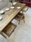 Large Vintage Beech & Pine Farmhouse Dining Table 77