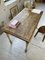 Tavolo o scrivania da fattoria in legno di noce giallo, Immagine 2