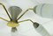 Bemalte Sputnik Spider Deckenlampe aus Messing & grau lackiertem Messing mit 5 Glasschirmen, 1950er 8