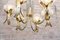 Mid-Century Solid Brass & Iridescent Molded Glass 6-Light Chandelier by Helena Tynell, 1960s, Image 6