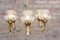 Mid-Century Solid Brass & Iridescent Molded Glass 6-Light Chandelier by Helena Tynell, 1960s 2