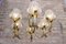 Mid-Century Solid Brass & Iridescent Molded Glass 6-Light Chandelier by Helena Tynell, 1960s 5