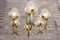 Mid-Century Solid Brass & Iridescent Molded Glass 6-Light Chandelier by Helena Tynell, 1960s, Image 5