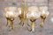 Mid-Century Solid Brass & Iridescent Molded Glass 6-Light Chandelier by Helena Tynell, 1960s 4