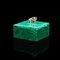 Small Antique English Victorian Decorative Silver & Malachite Trinket Box, Image 3