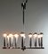 Lámpara de araña Mid-Century de latón cromado con 18 luces, Imagen 3