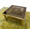 Brass and Glass Square Coffee Table, Italy, 1970s 2