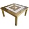 Brass and Glass Square Coffee Table, Italy, 1970s 1