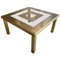 Brass and Glass Square Coffee Table, Italy, 1970s, Image 1