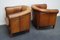 Club chair vintage in pelle color cognac, Olanda, set di 2, Immagine 10