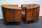 Vintage Dutch Cognac Colored Leather Club Chairs, Set of 2 7