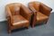 Club chair vintage in pelle color cognac, Olanda, set di 2, Immagine 8