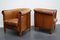 Vintage Dutch Cognac Colored Leather Club Chairs, Set of 2 6