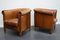 Vintage Dutch Cognac Colored Leather Club Chairs, Set of 2, Image 6