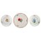 Meissen Plates in Hand-Painted Porcelain with Floral Motifs, Set of 3 1