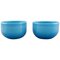 Palet Bowls in Light Blue Mouth Blown Art Glass by Michael Bang for Holmegaard, Set of 2 1