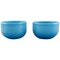 Palet Bowls in Light Blue Mouth Blown Art Glass by Michael Bang for Holmegaard, Set of 2, Image 1