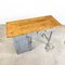 Small Vintage Industrial Grey Painted Wooden Desk, Image 2