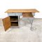 Small Vintage Industrial Grey Painted Wooden Desk, Image 10
