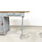 Kleiner Industrieller Vintage Schreibtisch aus Grau Lackiertem Holz 8