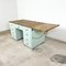 Industrieller Vintage Schreibtisch aus lackiertem Holz mit Ausziehbarer Tischplatte 6