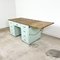 Vintage Industrial Painted Wooden Desk with Extendable Top, Image 6