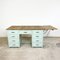 Vintage Industrial Painted Wooden Desk with Extendable Top, Image 5