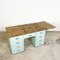 Vintage Industrial Painted Wooden Desk with Extendable Top 2