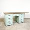 Bureau Vintage Industriel en Bois Peint avec Plateau Extensible 9