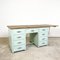 Vintage Industrial Painted Wooden Desk with Extendable Top 9