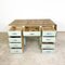 Vintage Industrial Painted Wooden Desk with Extendable Top, Image 10