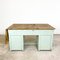 Industrieller Vintage Schreibtisch aus lackiertem Holz mit Ausziehbarer Tischplatte 11