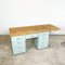 Vintage Industrial Painted Wooden Desk with Extendable Top 2