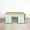 Vintage Industrial Painted Wooden Desk with Extendable Top 1