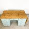 Vintage Industrial Painted Wooden Desk with Extendable Top 8