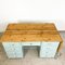 Vintage Industrial Painted Wooden Desk with Extendable Top, Image 8