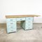 Vintage Industrial Painted Wooden Desk with Extendable Top 6