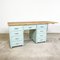 Vintage Industrial Painted Wooden Desk with Extendable Top, Image 6