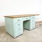 Vintage Industrial Painted Wooden Desk with Extendable Top, Image 3