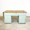 Industrieller Vintage Schreibtisch aus lackiertem Holz mit Ausziehbarer Tischplatte 12