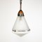 Lámpara colgante antigua de cobre y vidrio opalino de Peter Behrens para Siemens, años 20, Imagen 1