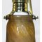 Messing Pate De Verre Marmor Tischlampe mit Glasschirm, 1910er 2