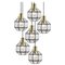 Iron and Clear Glass Pendant Lights from Glashütte, 1960s 9